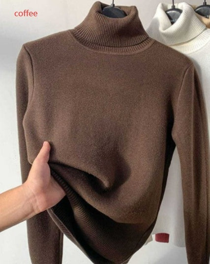 Pull col roulé femme chaud et ample.