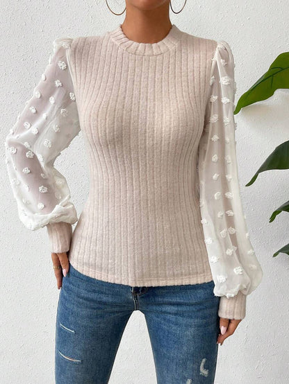 Pull en tricot à col rond pour femme