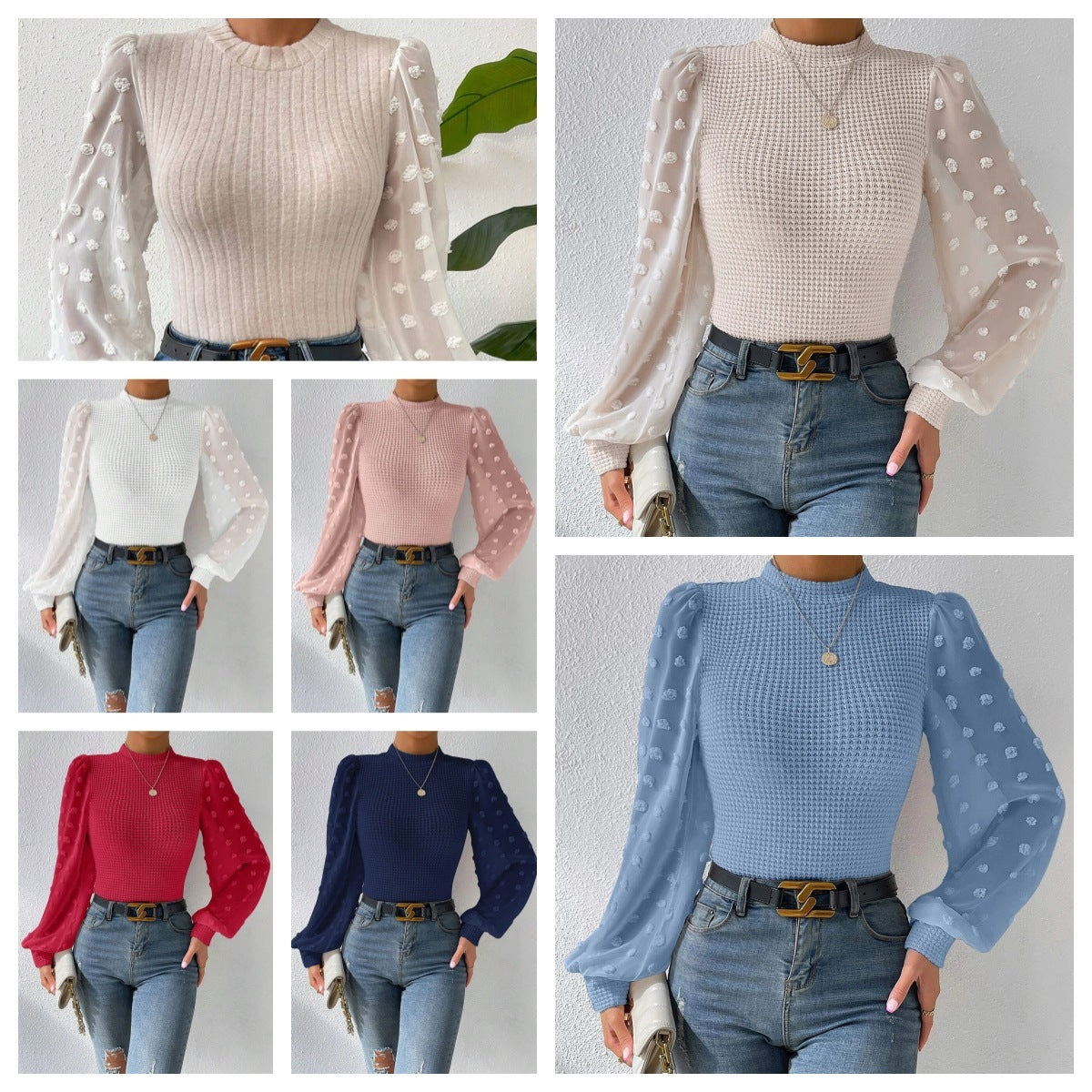 Pull en tricot à col rond pour femme